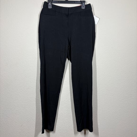 Rafaella Womens 10 Curvy Fit Straight Leg Pants Black High Rise Stretch Career - Picture 1 of 10